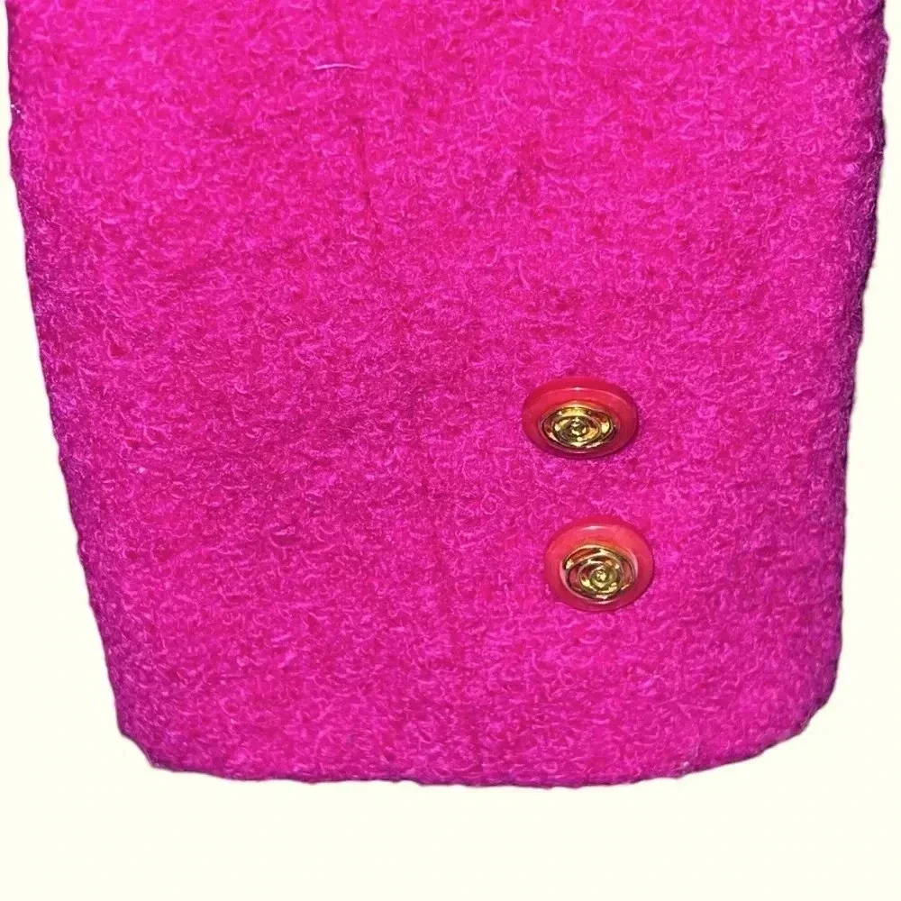 Vintage Bloomingdale’s Fuschia Suit Cropped Jacket Sz 4 - Picture 4 of 4